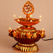 Om Double Layer Diya Lights 