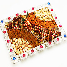 Silver dryfruit Tray with Toran