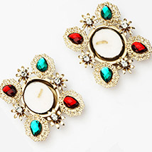 Set of 2 Multicolor Stone t-Lites