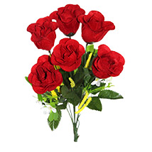 6 Artificial Red Roses