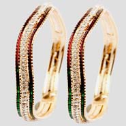 Red and Green Curve bangles