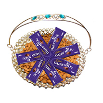 Decorative basket with chocolate delights