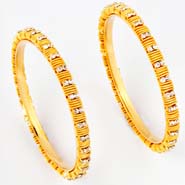 Gold and Diamond Bangles-bngl92259