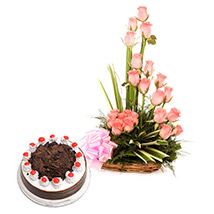 Mothers Day-Pink Roses N Chocolate Treat