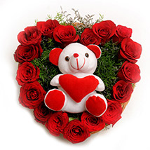 Mothers Day -Roses N Soft toy