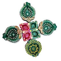 Set of 5 Decorative Diyas