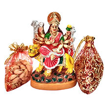 Maa Sherawali with Dry Fruits Potli