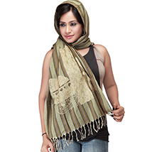 Beige Cotton Scarf/Stole