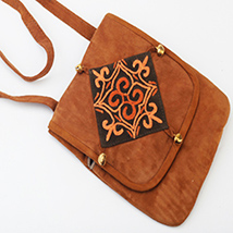 Kashmiri Brown Leather Sling Bag