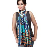 Ethnic Blue Printed Scarf