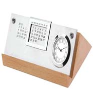 Wooden Calender Cum Clock - 348