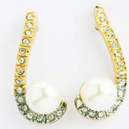 Long Pearl Diamond Earings- Earf91509long