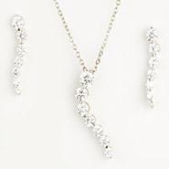 Long Diamond Pendant Set