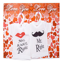 Valentine Gifts- Couple Mini T-shirts (Mr. and Mrs. Right)