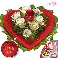 Rose Bouquet  I love you  with vase & Lindt chocolates