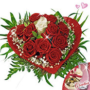Rose Bouquet Romeo with vase & Lindt chocolates